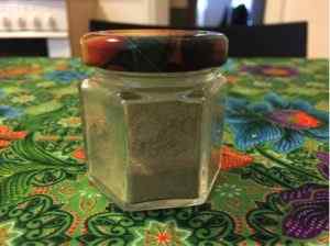 Magic mushroom powder in a jar