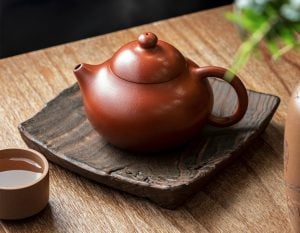 tea pot and tea cup with mushroom tea