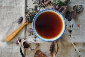 making mushroom tea