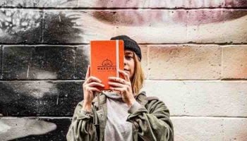 girl with orange agenda