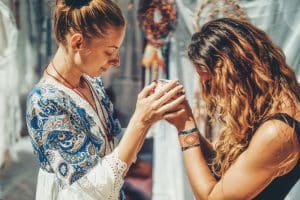 Cacao ceremony, heart opening medicine. Shaman ceremony space.