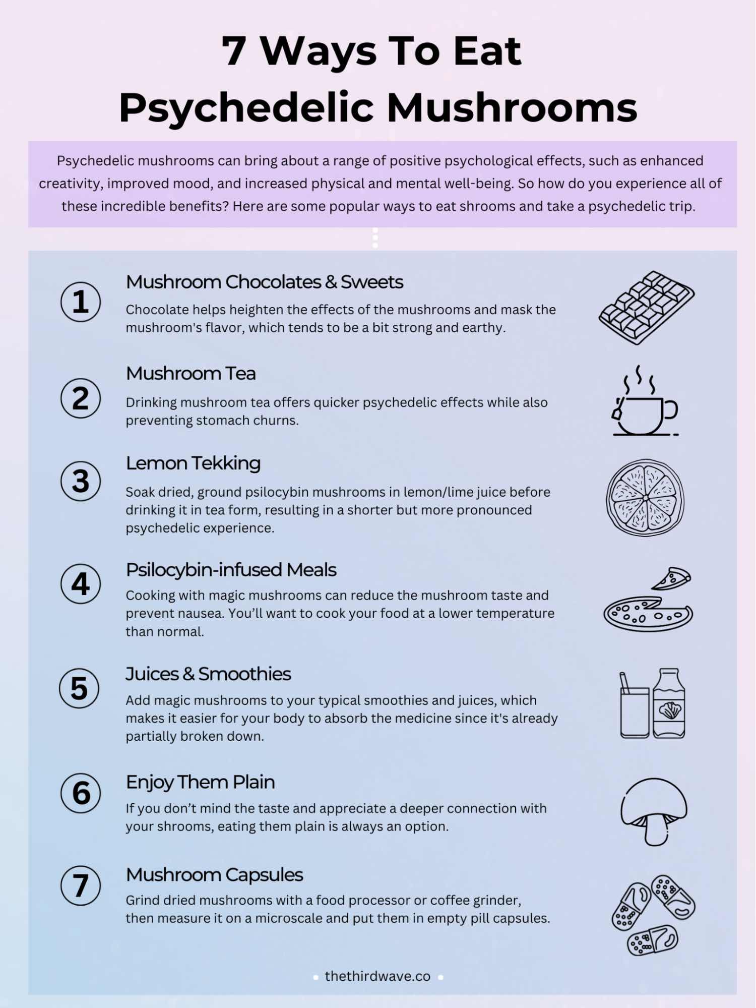 7 ways how to eat shrooms infographic