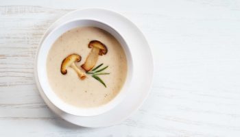 eating shrooms in a soup
