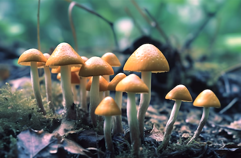 Psilocybe Azurescens Mushrooms in forest