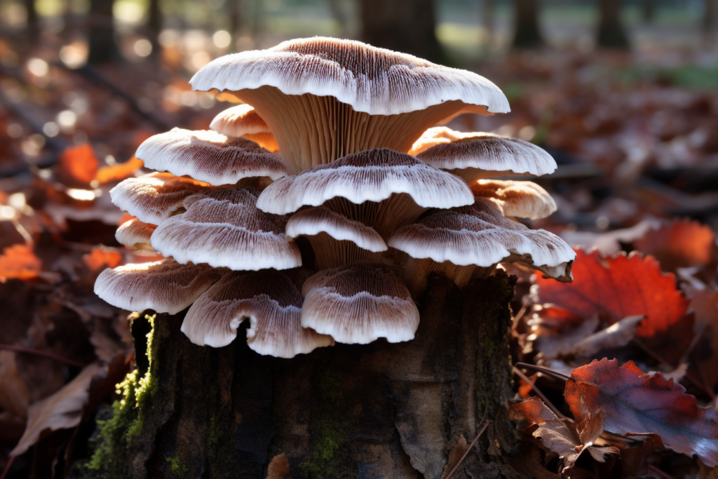 turkey tail mushrooms in nature