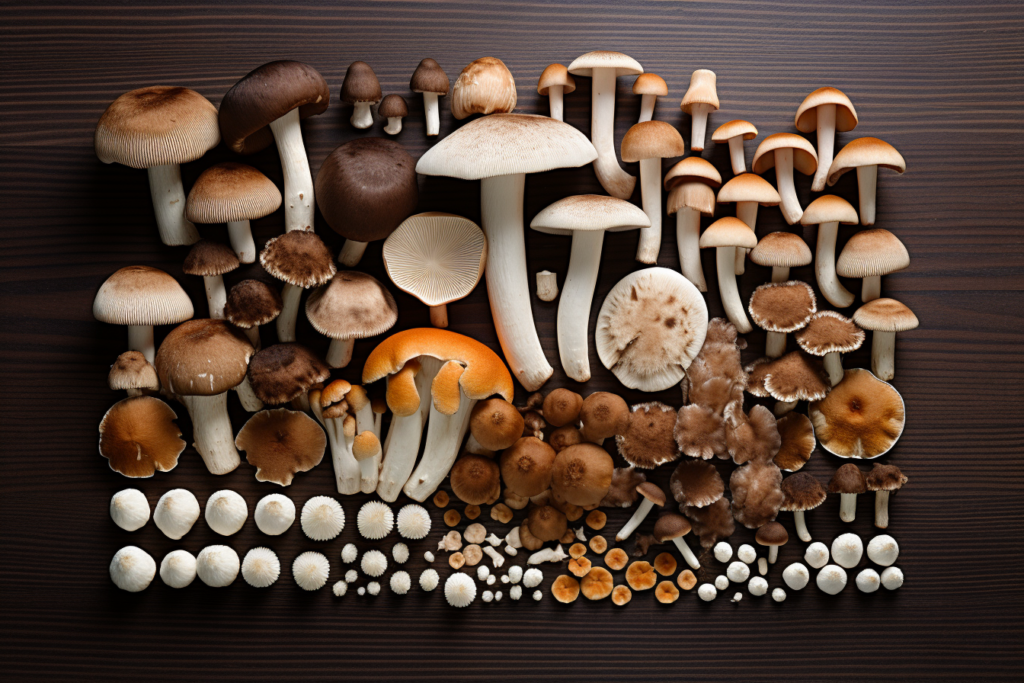 variety of functional mushrooms