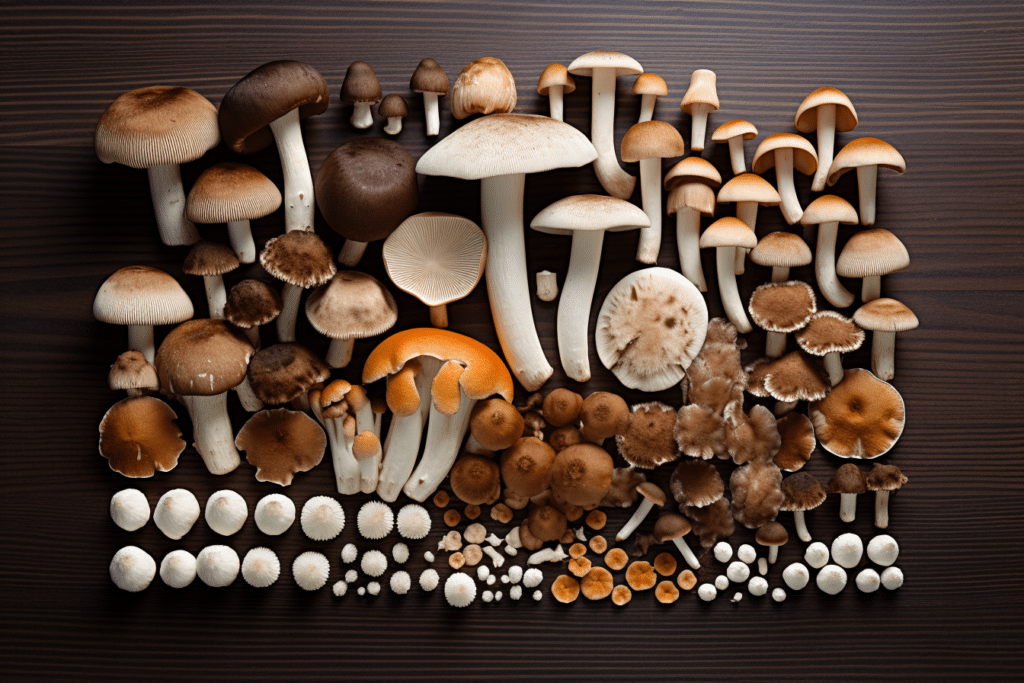 variety of functional mushrooms