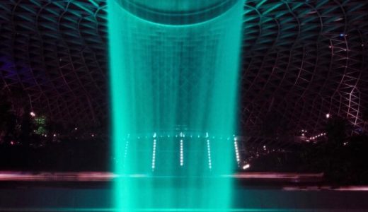 blue lights on a stage
