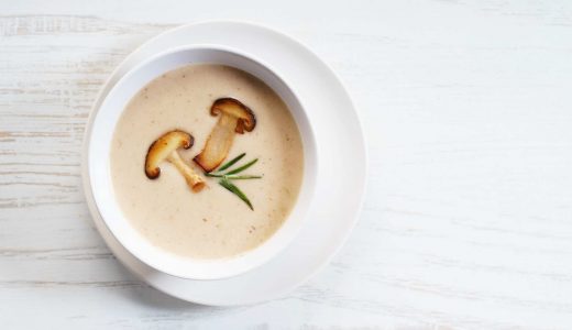 eating shrooms in a soup